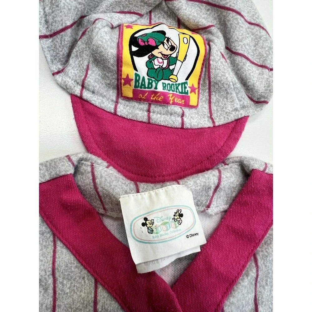 Vintage Disney Babies 3-6  Baby Rookie Minnie Mouse Baseball ⚾️‎ With Hat Outfit